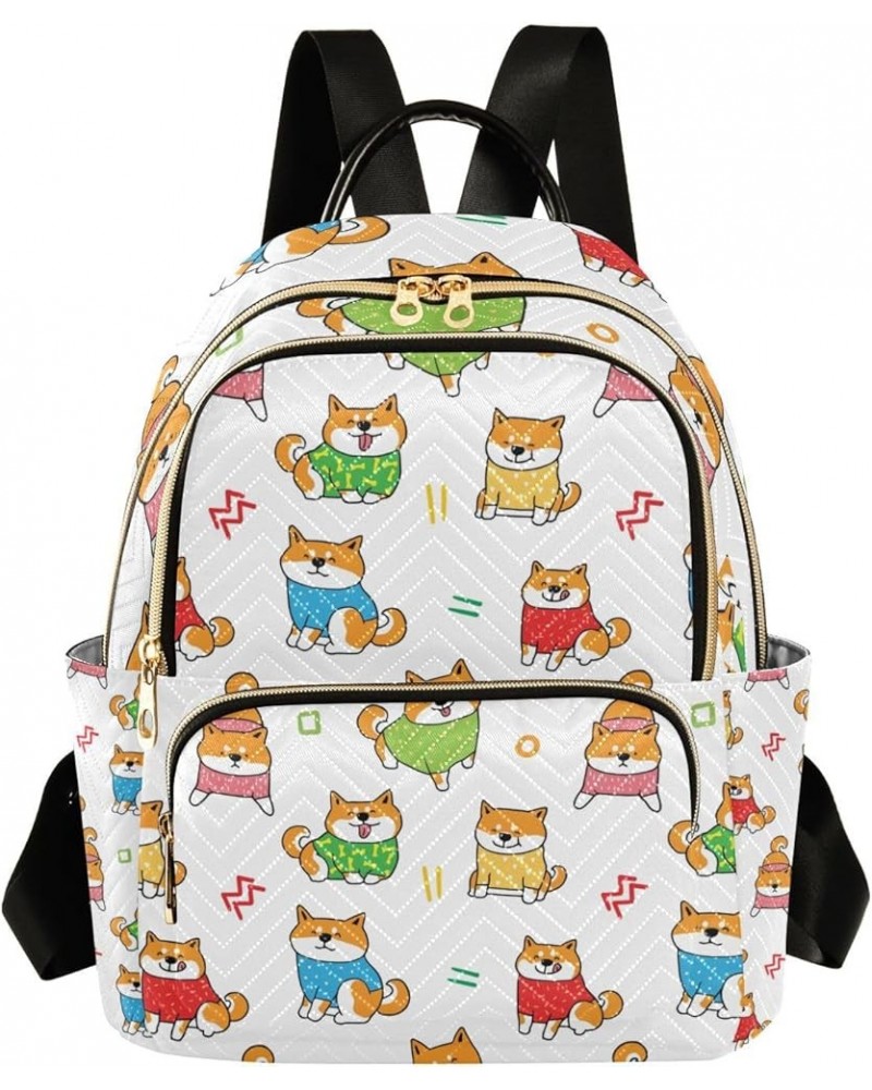 Shiba Inu Dog Funny Backpack for Women Shoulder Bag Lightweight Mini Backpack Casual Daypack for Travel Mini(10.23'' x 5.11''...