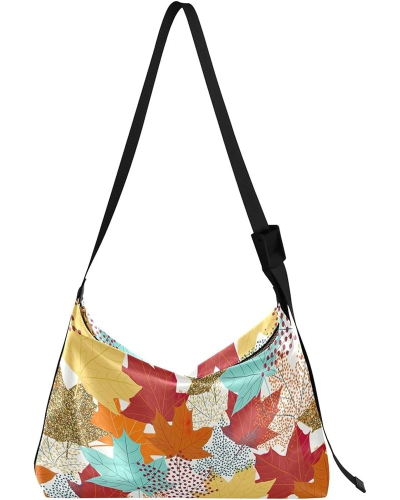 Exotic Tropical Artistic Leaf Color Leather Shoulder Purse Hobo Large Men Purses Colorful Animal Shoulder Handbag Colorful Ma...