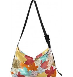 Exotic Tropical Artistic Leaf Color Leather Shoulder Purse Hobo Large Men Purses Colorful Animal Shoulder Handbag Colorful Ma...