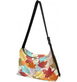 Exotic Tropical Artistic Leaf Color Leather Shoulder Purse Hobo Large Men Purses Colorful Animal Shoulder Handbag Colorful Ma...