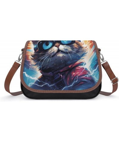 Thunder Cat Women's PU Leather Purses Crossbody Shoulder Bag Messenger Bag $20.43 Shoulder Bags