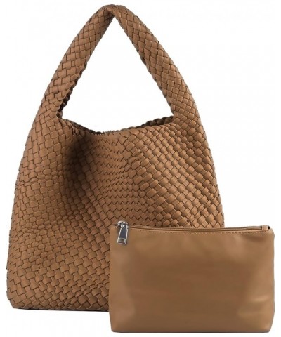 Woven Bag for Women,Woven Tote Bag for Women Large Top-handle Travel Handbag Brown 6 $25.85 Totes