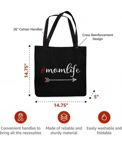 Arrow Mom Life Canvas Tote Bag - Gift for Mom - Present for Wife Navy $12.39 Totes