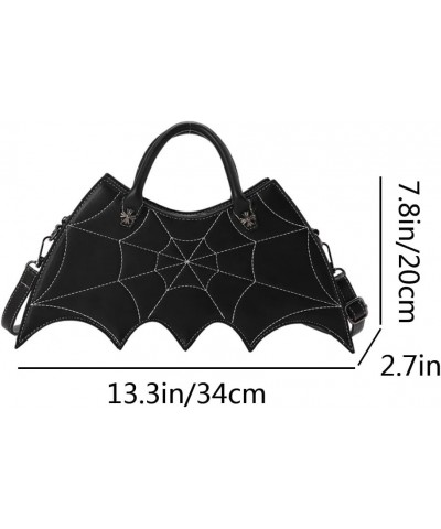 Bat Wing Crossbody Purse Handbags Halloween Spider Web Tote Shoulder Bag Satchel for Women Black $20.98 Satchels