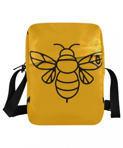 Crossbody Phone Bee on Yellow Small Messenger Shoulder Bag Cash Handbag Wallet Purse(236na5a) $11.87 Crossbody Bags