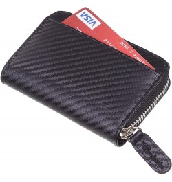 Genuine Leather Coin Case Small Wallet YKK Zipper(Navy Blue) Black Carbon $5.00 Wallets