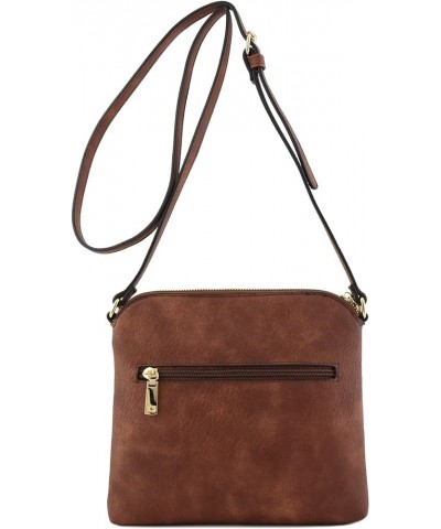 Chevron Quilted Medium Crossbody Bag with Tassel Accent Brown $11.50 Crossbody Bags