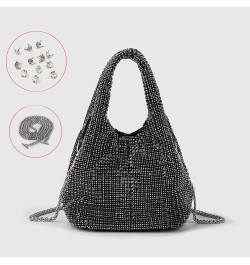 Full Rhinestones Mini Bag For Women Blingbling Sparkly Purse Crystals Clutch Bucket Handbags For Party Prom Wedding Sudden Ch...