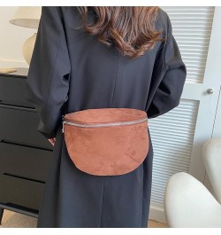 Women Trendy Crossbody Bag PU Leather Chest Bag Half Moon Crossbody Bag Solid Color Fashion Waist Bag Adjustable Wide Strap S...