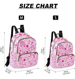 Women Backpack Pink Ribbon Heart Flower Hope Anti-Theft Travel Backpack with Luggage Belt Lightweight Handbag Roomy Double Zi...