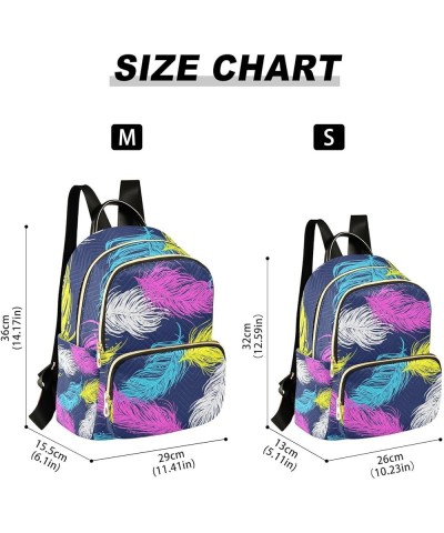 Small Backpack for Women Travel Bag Colorful Feathers Boho Daypack Purse Fashion Shoulder Bag Rucksack Small A476 $11.96 Back...