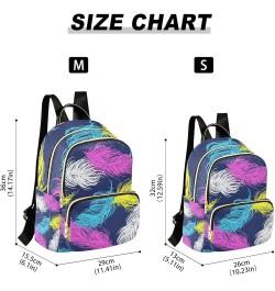 Small Backpack for Women Travel Bag Colorful Feathers Boho Daypack Purse Fashion Shoulder Bag Rucksack Small A476 $11.96 Back...