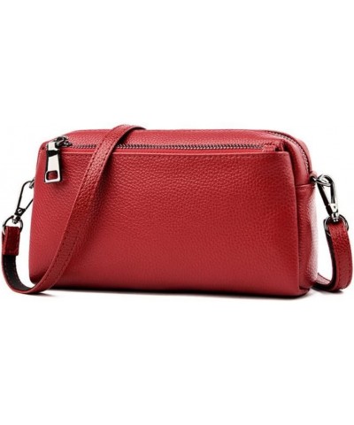 Genuine Leather Crossbody Bag for Women Small Size Handbag Mobile Phone Pouch Red $29.49 Totes