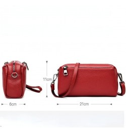 Genuine Leather Crossbody Bag for Women Small Size Handbag Mobile Phone Pouch Red $29.49 Totes