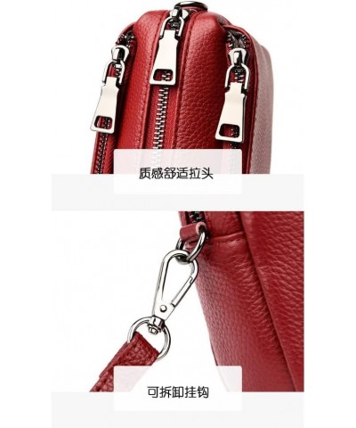 Genuine Leather Crossbody Bag for Women Small Size Handbag Mobile Phone Pouch Red $29.49 Totes