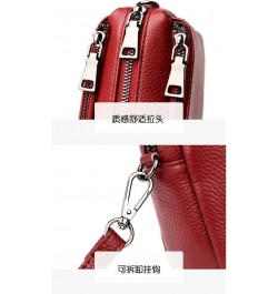 Genuine Leather Crossbody Bag for Women Small Size Handbag Mobile Phone Pouch Red $29.49 Totes