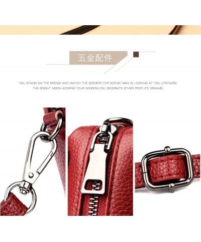 Genuine Leather Crossbody Bag for Women Small Size Handbag Mobile Phone Pouch Red $29.49 Totes