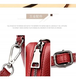 Genuine Leather Crossbody Bag for Women Small Size Handbag Mobile Phone Pouch Red $29.49 Totes