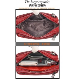 Genuine Leather Crossbody Bag for Women Small Size Handbag Mobile Phone Pouch Red $29.49 Totes