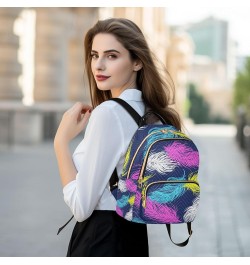 Small Backpack for Women Travel Bag Colorful Feathers Boho Daypack Purse Fashion Shoulder Bag Rucksack Small A476 $11.96 Back...