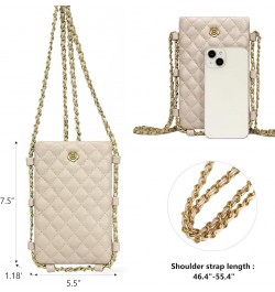 Small Crossbody Cell Phone Purse for Women Soft Chain Quilted Cellphone Wallet Bag B Khaki $12.53 Crossbody Bags