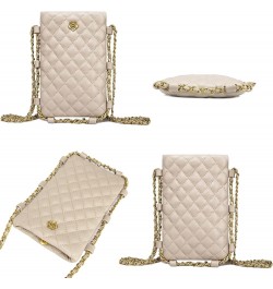 Small Crossbody Cell Phone Purse for Women Soft Chain Quilted Cellphone Wallet Bag B Khaki $12.53 Crossbody Bags