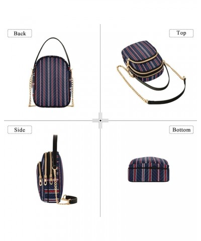 Tropical Green Leaves Wallet Phone Bag Small PU Leather Women's Shoulder Purses Quilted Designer Satchels Bags Stripe Navy Bl...