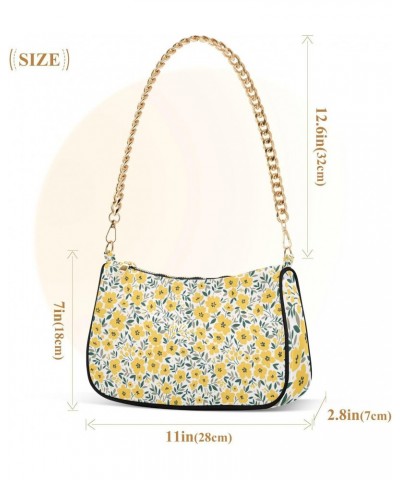 Shoulder Bag Spring Yellow Flower Cute Women Clutch Handbag Shoulder Purch Boho Bag Date Chain Bag Tote Bag Spring Holiday Bi...