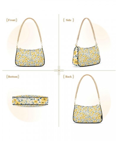 Shoulder Bag Spring Yellow Flower Cute Women Clutch Handbag Shoulder Purch Boho Bag Date Chain Bag Tote Bag Spring Holiday Bi...