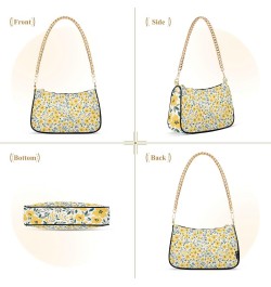 Shoulder Bag Spring Yellow Flower Cute Women Clutch Handbag Shoulder Purch Boho Bag Date Chain Bag Tote Bag Spring Holiday Bi...