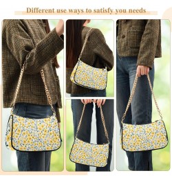 Shoulder Bag Spring Yellow Flower Cute Women Clutch Handbag Shoulder Purch Boho Bag Date Chain Bag Tote Bag Spring Holiday Bi...