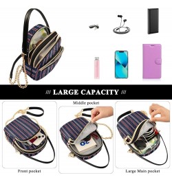 Tropical Green Leaves Wallet Phone Bag Small PU Leather Women's Shoulder Purses Quilted Designer Satchels Bags Stripe Navy Bl...