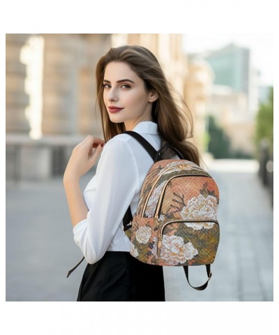 Fashion Backpack Mini Backpack Purse Casual Daily Backpack Peony and Butterfly for Travel for College Work Small $15.58 Backp...