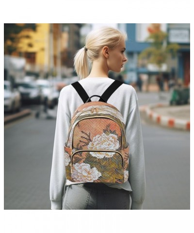 Fashion Backpack Mini Backpack Purse Casual Daily Backpack Peony and Butterfly for Travel for College Work Small $15.58 Backp...