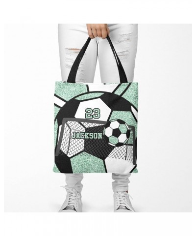 Personalized Name Gym Sport Soccer Ball Red Handbag Gift Bags Christmas Treat Bags for Holiday Party Gift Bags Multi 11th $10...