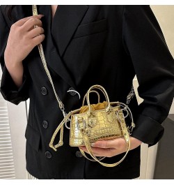 Women Shoulder Bag Retro Pattern Satchel Bags Drawstring Mini Bag Purse Bag Gold $9.58 Satchels