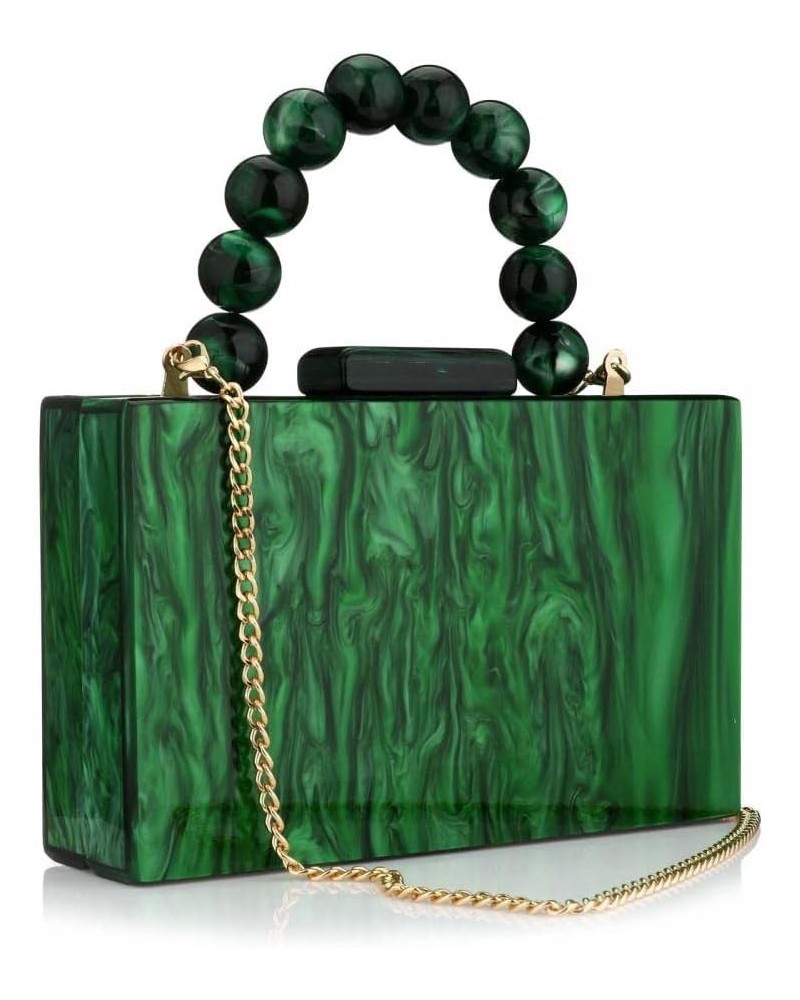 Acrylic Clutch and Purse for Women Box Handbag Evening Bag Shoulder Crossbody Bag for Wedding Party with Chain Dark Green $49...