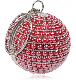 Womens Party Banquet Glitter Purse Clutch Bag Diamond Spherical Cocktail Evening Formal Red $18.97 Evening Bags