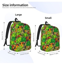 Frog Print Unisex Canvas Backpack Cute Backpack For Travel Sports Casual Aesthetic Backpack Black Medium $24.21 Backpacks