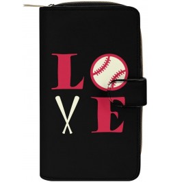 I Love Baseball PU Leather Womens Wallet Large Capacity Zippered Bifold Purse with 12 Card Slot Coin Case $18.86 Wallets