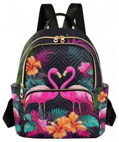 Flamingos Tropical Flower Backpack for Women Casual Daypack Shoulder Bag Lightweight Travel Purse Small Backpacks for Outdoor...