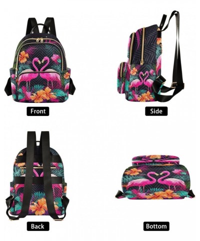 Flamingos Tropical Flower Backpack for Women Casual Daypack Shoulder Bag Lightweight Travel Purse Small Backpacks for Outdoor...