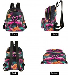 Flamingos Tropical Flower Backpack for Women Casual Daypack Shoulder Bag Lightweight Travel Purse Small Backpacks for Outdoor...