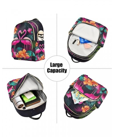 Flamingos Tropical Flower Backpack for Women Casual Daypack Shoulder Bag Lightweight Travel Purse Small Backpacks for Outdoor...