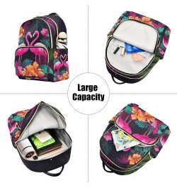 Flamingos Tropical Flower Backpack for Women Casual Daypack Shoulder Bag Lightweight Travel Purse Small Backpacks for Outdoor...