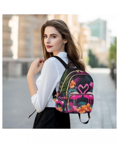 Flamingos Tropical Flower Backpack for Women Casual Daypack Shoulder Bag Lightweight Travel Purse Small Backpacks for Outdoor...