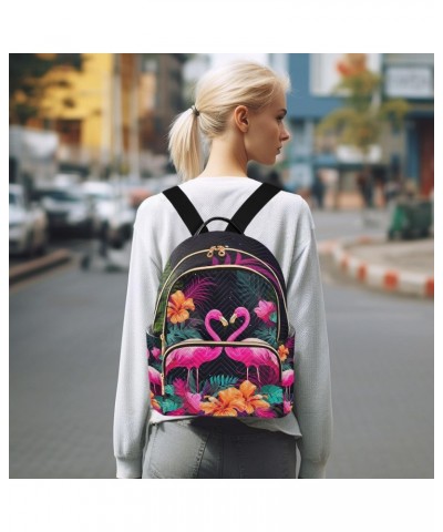 Flamingos Tropical Flower Backpack for Women Casual Daypack Shoulder Bag Lightweight Travel Purse Small Backpacks for Outdoor...