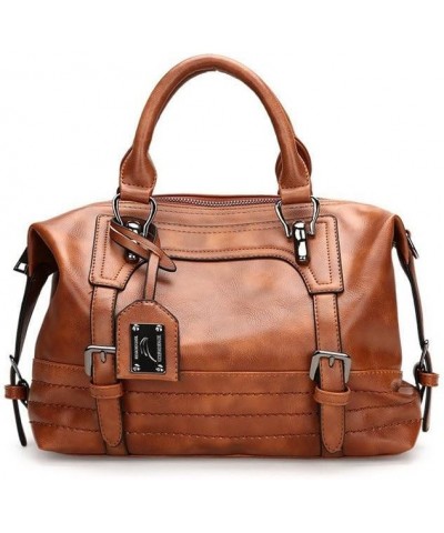 Effortlessly Chic: Elevate Your Style with Our Oil Wax Leather Tote Bag Brown $37.44 Shoulder Bags