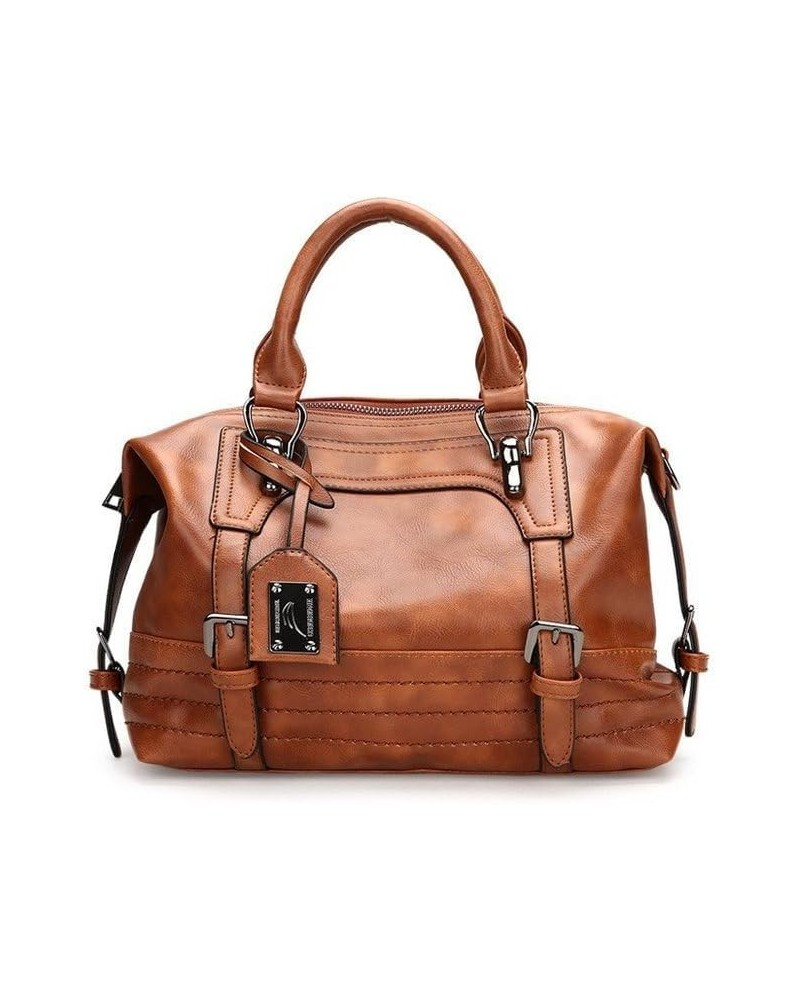 Effortlessly Chic: Elevate Your Style with Our Oil Wax Leather Tote Bag Brown $37.44 Shoulder Bags