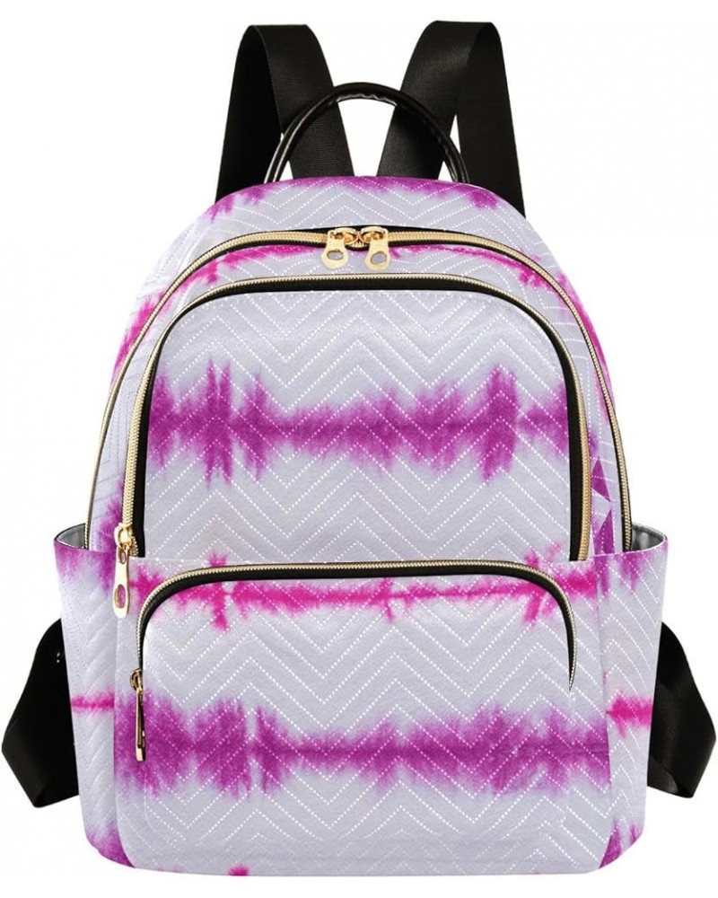 Women Backpack Batik Tie Dye Abstract Pink Stripes Durable Travel Backpack Lightweight Handbag Lady Purse Roomy Double Zipper...